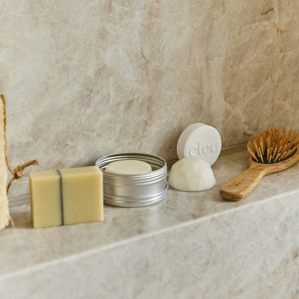 shampoobar balsambar hårbørste sæbe elou