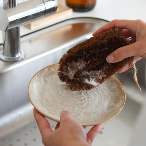 kokosfiberbørste opvaskesvamp naturlig stor